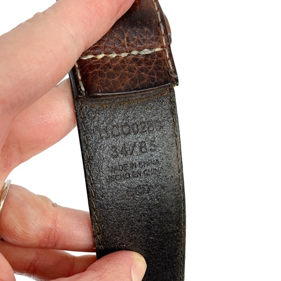 Columbia Sportswear Brown Pebbled Leather Work Workwear Career Buckle Belt - Picture 6 of 8